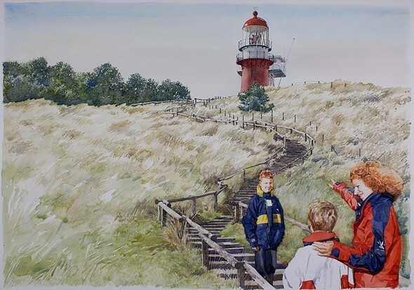 Vuurtoren Ameland - Aquarel 2003