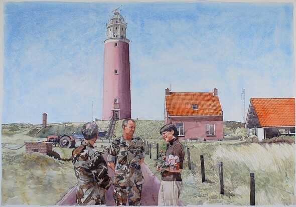 Vuurtoren Texel - Aquarel 2003
