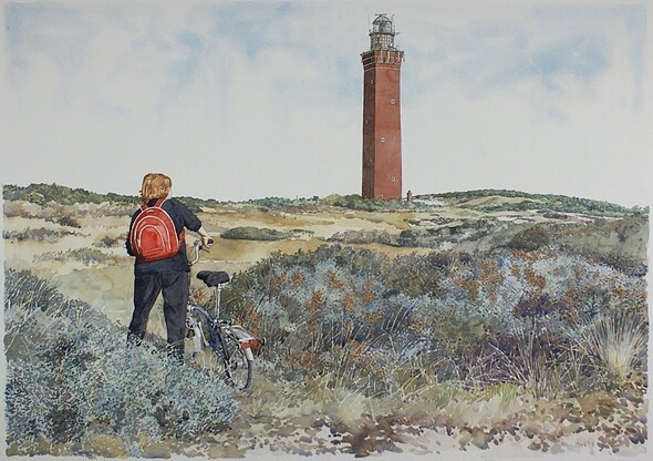 Vuurtoren Ouddorp - Aquarel 2003